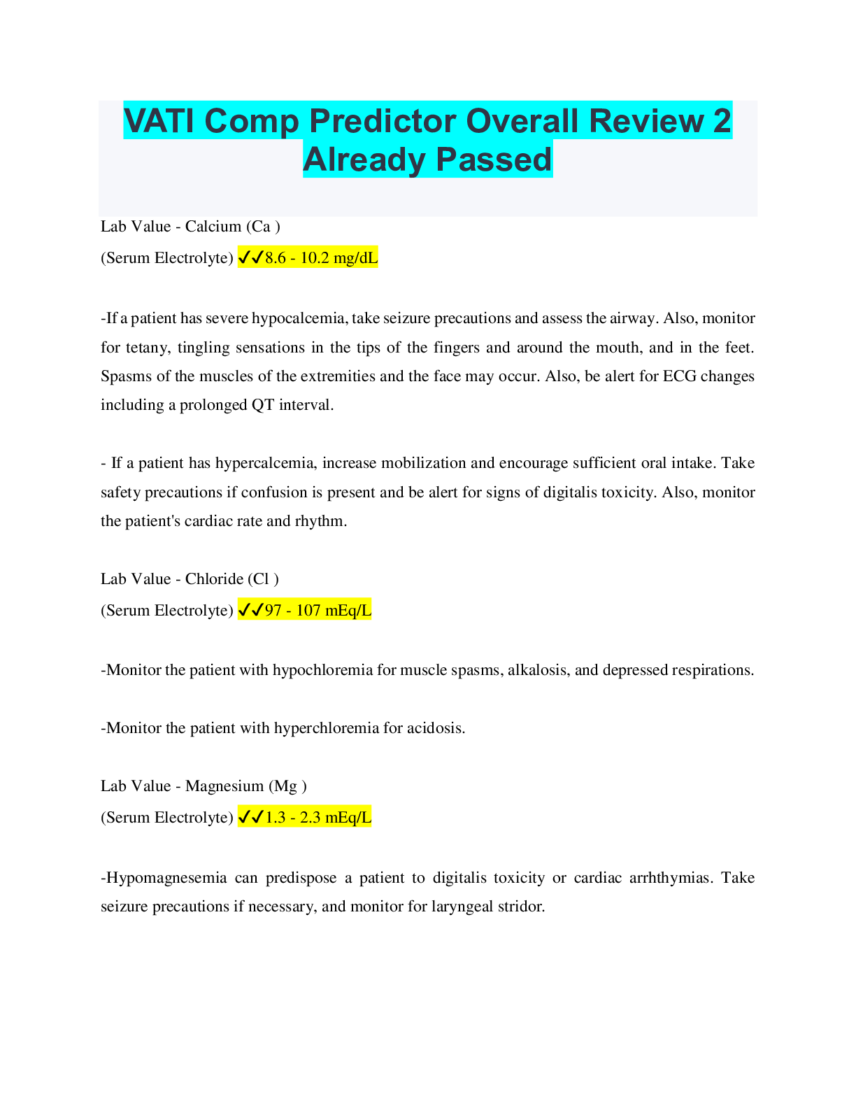 Preview image of VATI Comp Predictor Overall Review 2 Already Passed document